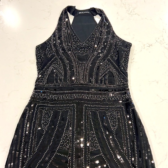 Black Sequin Halter Dress “Gatsby Style” - Picture 3 of 8